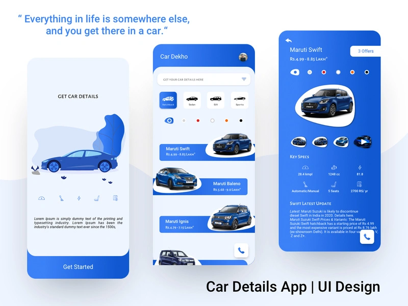 Car Details App | UI Design kit for Sketch and XD 