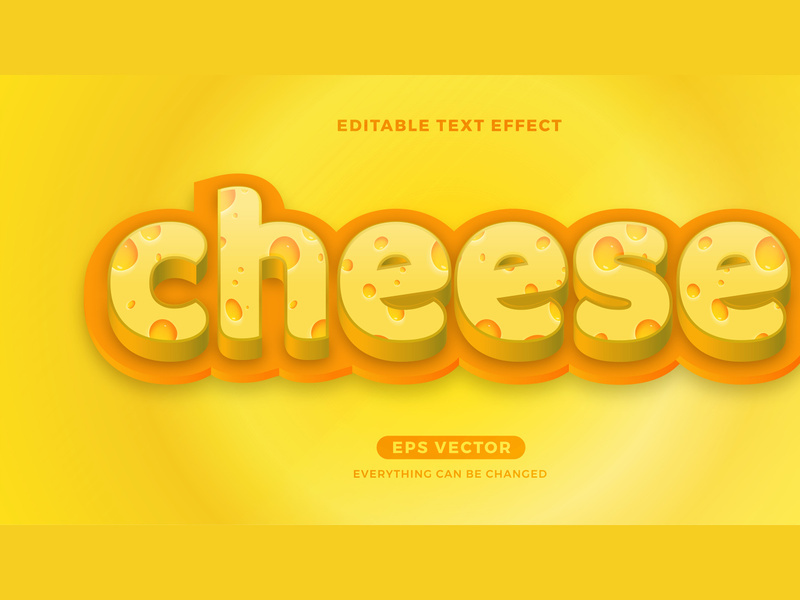Cheese editable text effect vector template