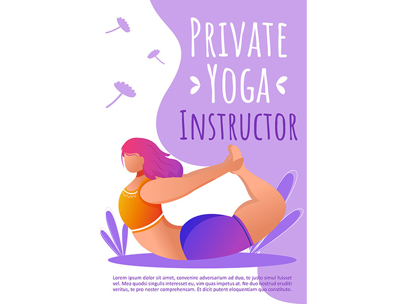 Private yoga instructor brochure template