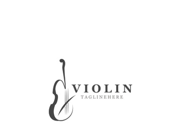 Violin instrument, vintage violin orchestra music design template preview picture
