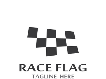 Creative and modern racing flag logo design. preview picture