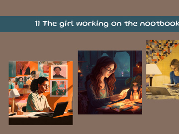 The girl working on the nootbook preview picture