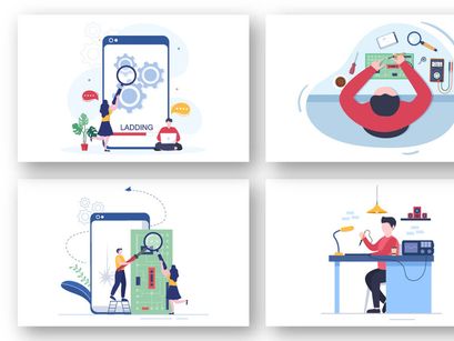 13 Mobile Repair Telephone Illustration