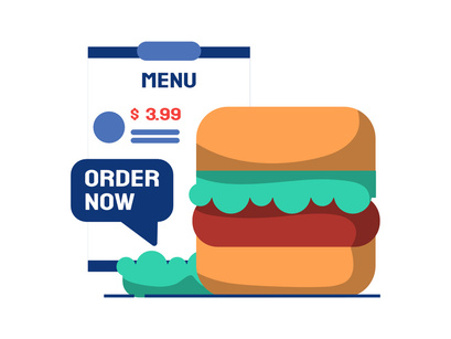 order online advertising flat illustration