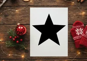 Schwarze Sternform isoliert auf weißem Hintergrund, minimalistisches geometrisches Icon oder Grafikelement