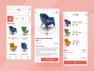 Furniture store App UI kit preview picture