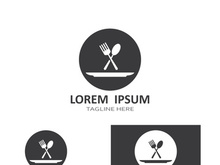 Creative spoon and fork logo.