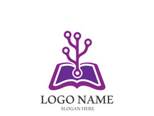 Digital book logo technology vector icon design