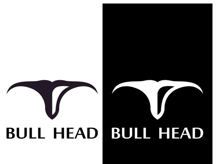 Bull head horns logo design.