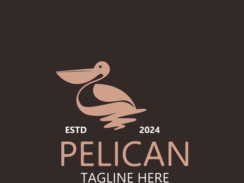 Pelican bird silhoutte vintage logo vector illustration template icon graphic design