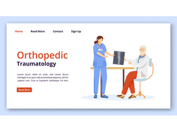 Orthopedic and traumatology landing page vector template preview picture