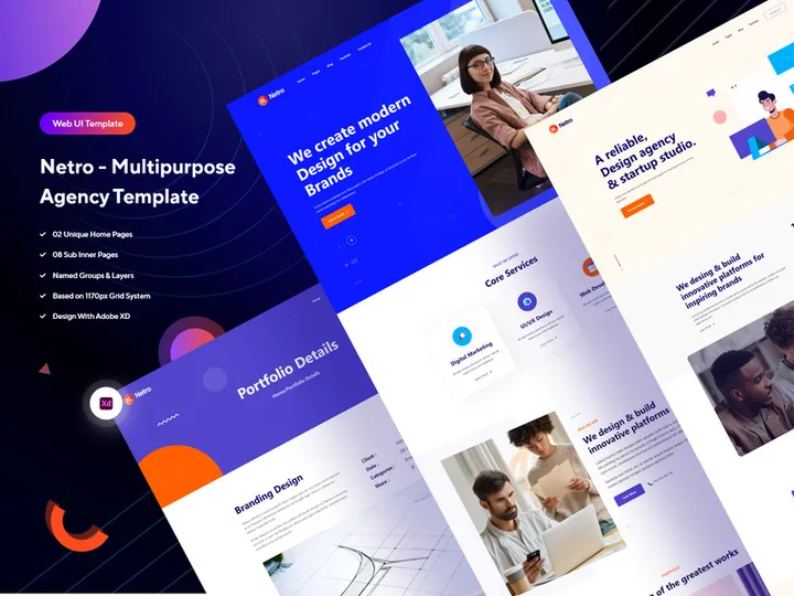 Netro - Multipurpose Agency  Web UI Template preview picture