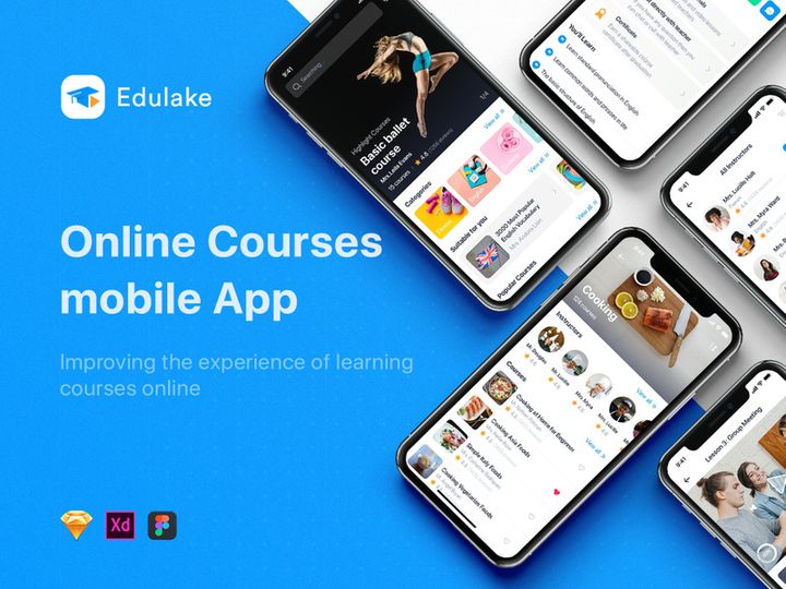 Edulake - Online Course UI Kit for Sketch