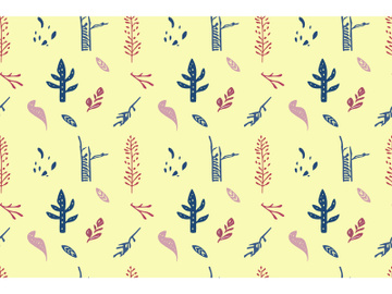 Botanical Bliss Scandinavian Plant Doodle Pattern preview picture