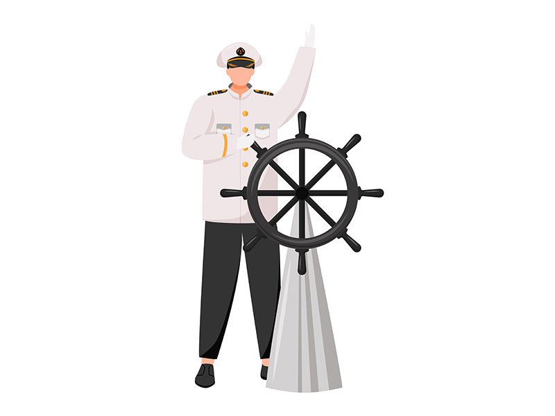 Captain flat vector illustration