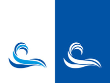 Wave beach vector illustration design logo