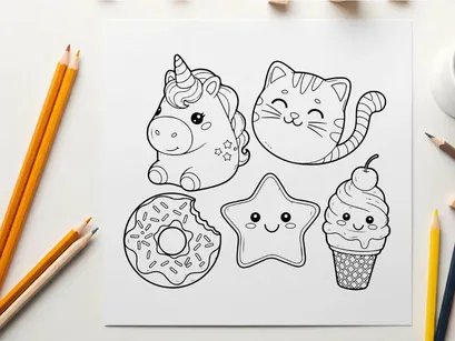 Cute food dessert animals vector illustration flat design