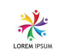 People social community logo design with creative idea