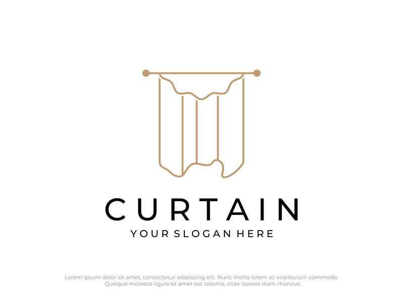 Creative luxury curtain or curtain logo for Theatre, home,hotel and apartment.