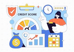 10 Credit Score Vector Illustration