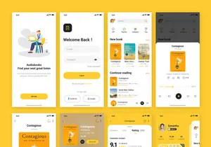 Yellow and black audiobook app UIkit