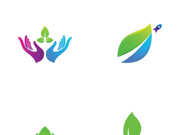 Natural green leaf logo design. preview picture