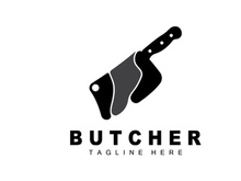 Butcher logo design, Knife Cutting Tool Vector Template, Product Brand Illustration