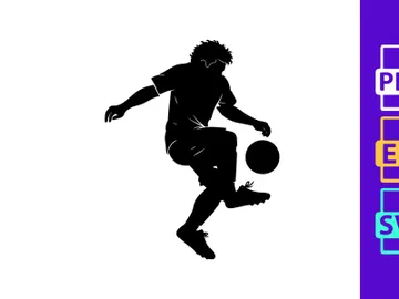 A soccer player kicking a ball in mid air with dynamic movement and energy preview picture