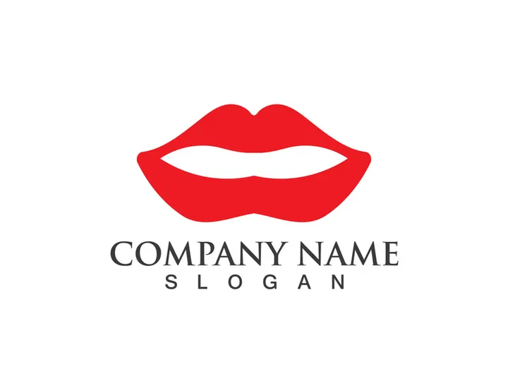Lips woman logo and symbol vector