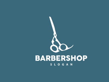 Barbershop Logo, Scissors Vector, Retro Vintage Minimalist preview picture