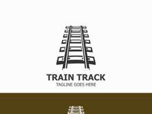 Train Track logo image design railway transportation template icon