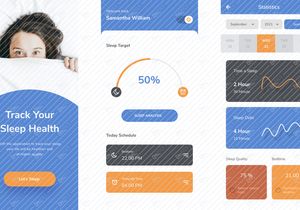 Simple Sleep Tracker Mobile App UI Kit