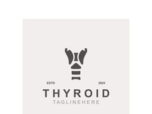 Thyroid Gland human Endocrine System structure logo thyroid care simple template design