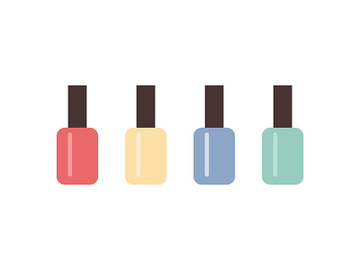 Nail polish flat color vector objects set preview picture