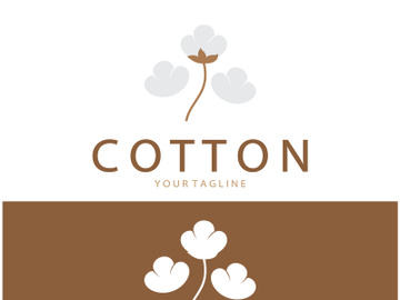 Soft natural organic cotton flower plant logo for cotton plantations, industries,business,textile,clothing and beauty,vector preview picture