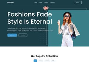 Preshop - Fashion landing page design