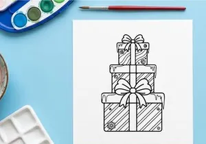 Stacked Christmas gift boxes with ribbons and bows for holiday celebration and festive gifting