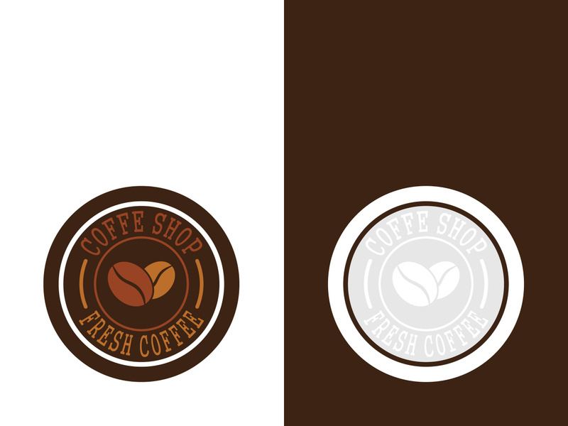 Coffee bean icon vector illustration template