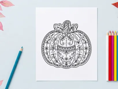 Handgezeichnete Kürbis-Illustration für Halloween-Deko. Vintage-Stil-Autumn-Kürbis-Skizze mit detaillierten Linienzeichnungen.