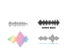 Sound waves set vector illustration icon design