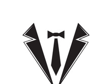 Classic tie icon and suit fashion man logo design