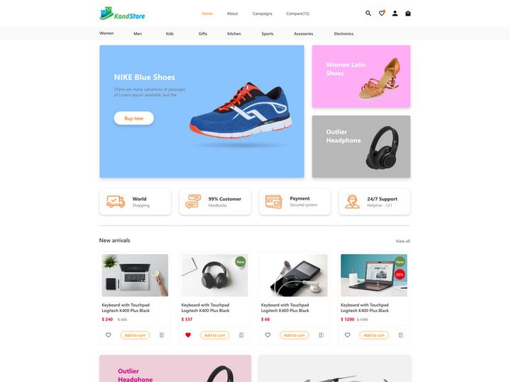 UI/UX E-commerce Shopping Web Design