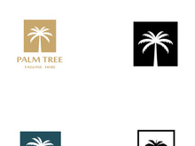 Palm tree summer logo design with creative ideas.