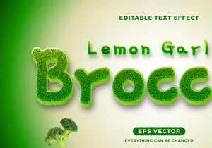 Eat Your Broccoli Editable Text effect Style in natural color for banner, signage, and graphic promo
