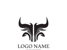 Bull head logo vector icon design illustration