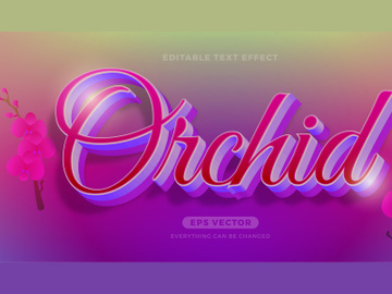 Orchid editable text effect style vector preview picture