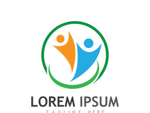 Community of people logo design with creative idea.