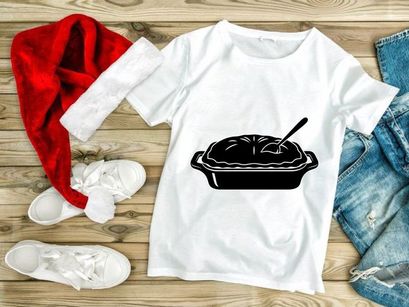 Savory Pie with Spoon Silhouette