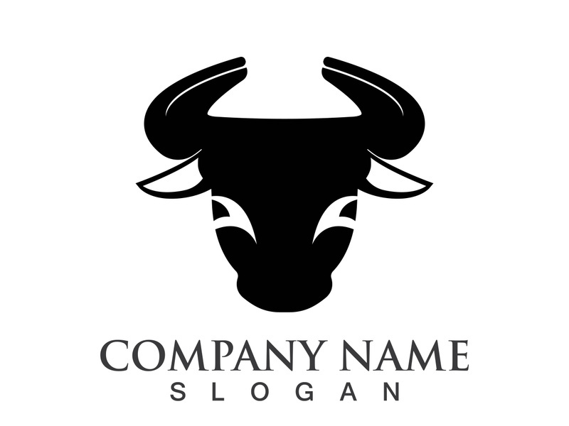 Bull head logo vector icon design illustration