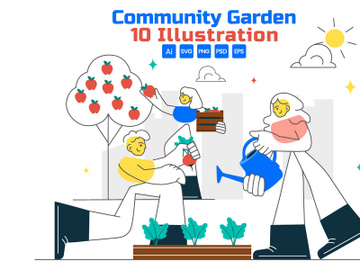 10 Community Garden Illustration preview picture